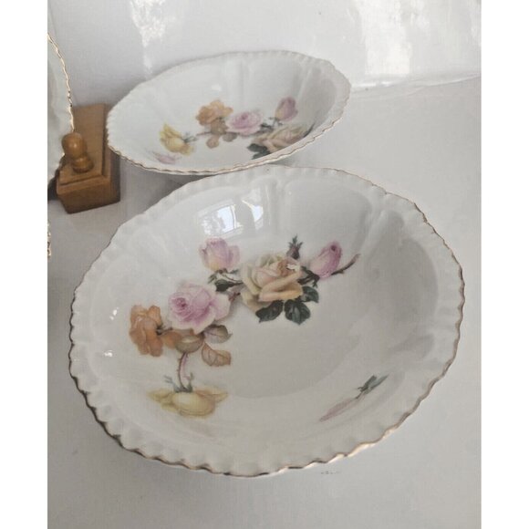 Antique Bavaria Schumann Arzberg Porcelain Serving Bowl and 4 nappies 1920's - Picture 11 of 16